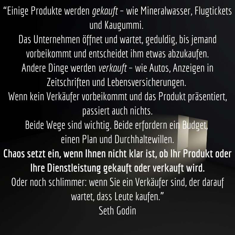 Seth Godin - verkaufen oder kaufen lassen - möbelhandel